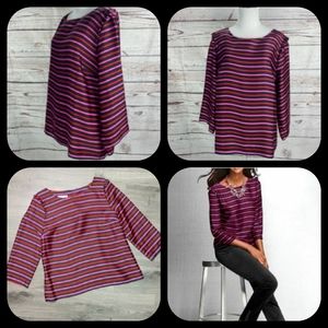 NWOT Talbot's Striped Holiday Top
